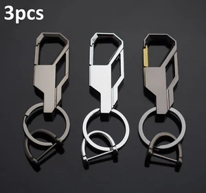 3pcs - Men & Women Inlay Keychain Clip On Bag Belt Ring Key Fob Buckle Holder - Picture 1 of 12