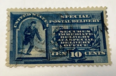 Sello de entrega especial de EE. UU. 1885 #E1 Messenger Runner usado con bisagras buen sonido Foto 1 de 4