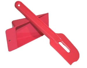 Juego de espátulas rascadoras de paleta y cuchara plana Tupperware 2 aparatos de cocina rojo rubí - Imagen 1 de 2