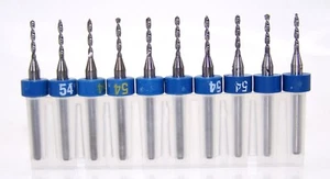 (10) #54 (.0550") Carbide Drill PCB Type - Kyocera reconditioned R-.0550-10 - Picture 1 of 3