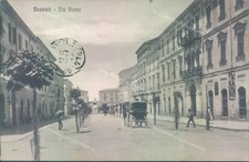 s493 cartolina sassari citta' via roma