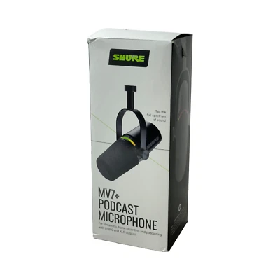 Shure MV7+ Podcast Microphone Enhanced Auto Level Audio Streaming Recording Work - Image 1 of 4