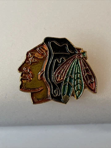 Vintage Chicago Blackhawks Mascot NHL Hockey Lapel Pin - Hat Flair Cover