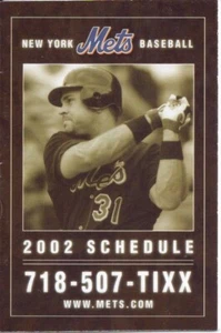 2002 NEW YORK METS BASEBALL SCHEDULE SHEA STADIUM HALL OF FAMER MIKE PIAZZA - Picture 1 of 1