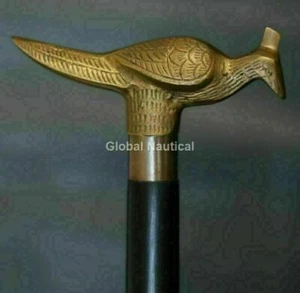 Peacock Handle for Wooden Walking Stick Solid Brass Designer Cane Vintage Gifts  - Picture 1 of 4