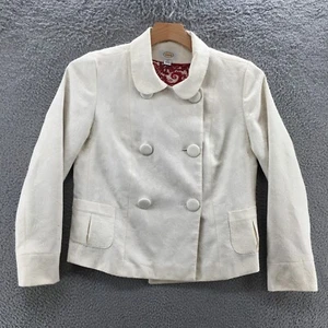 Talbots Peacoat Blazer Jacket Womens L Beige Collared Long Sleeve Pockets Formal - Picture 1 of 23