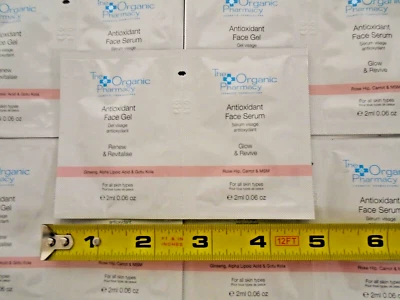 5 paquetes dobles de gel facial antioxidante The Organic Pharmacy (10 ml) y suero (10 ml) Foto 1 de 4