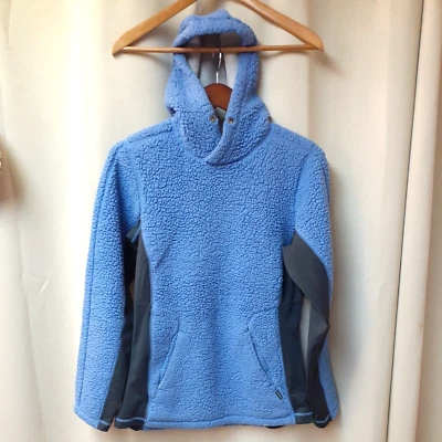 Cabelas Womens M Hooded Fleece Sweater Jacket Hoodie Blue Black w/pockets EUC - Image 1 of 4