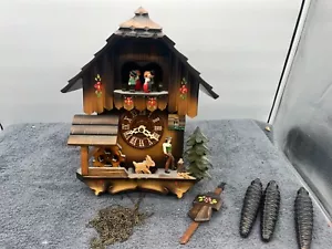 vintage schneider 8 day? 1 day? cuckoo clock wooden carved wood - Picture 1 of 24