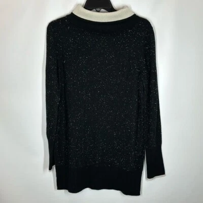 Rag & Bone | Suéter largo cuello alto 100 % cachemir negro crema S pequeño para mujer Foto 1 de 4