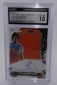 2021-22 Topps Inception Overtime Elite Alexandre Sarr Patch Auto CGC 10 23/125 - Bild 1 von 2