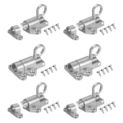 6pz chiusure autochiudenti in lega di alluminio con viti per porta [argento] - Immagine 1 di 4