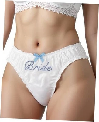  Ropa Interior de Novia, Despedida de Soltera Azul Estrás Novia Panty Ducha Nupcial  Foto 1 de 4