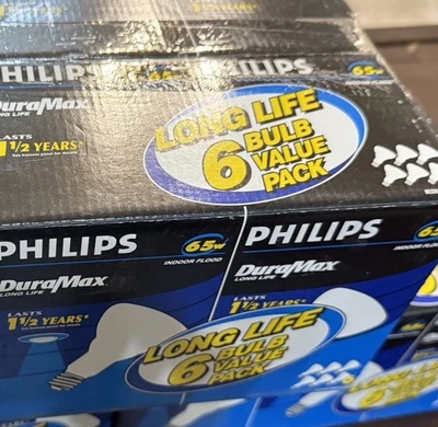 6 Pack- Philips Long Life1 1/2 yr Recessed Indoor Flood Light 65W BR30-815064  - Image 1 of 4