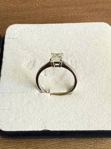 1.02 Carat Enerald Cut Diamond Platinum Engagement Ring - Picture 1 of 8