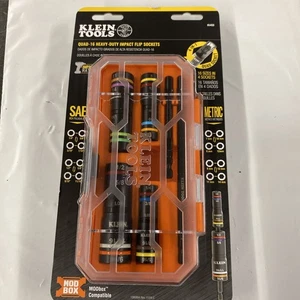 Neu Klein Tools 654QS KNECT Quad-16 Heavy Impact Flip Steckschlüssel 6-teiliges Set Sae/Metrisch - Bild 1 von 4