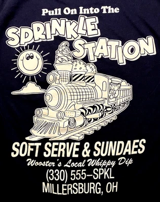 Sprinkle Station Soft Serve Dk Blue Graphic Print T-Shirt Size S New with Tags - Image 1 of 4