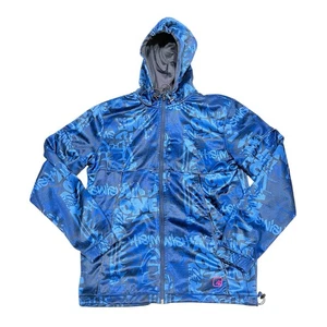 AND1 Erwachsene klein blau Basketball Graffiti Jacke Mantel Reißverschluss Taschen Verschluss - Bild 1 von 7
