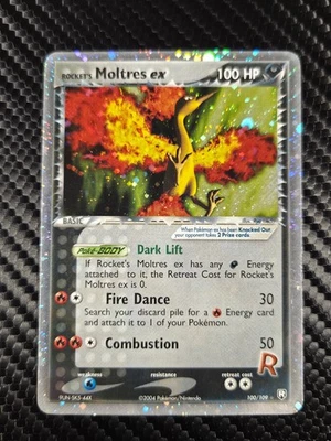 Pokemon TCG Rocket's Moltres ex 100/109 EX Team Rocket Returns Set Ultra Rare HP - Image 1 of 2