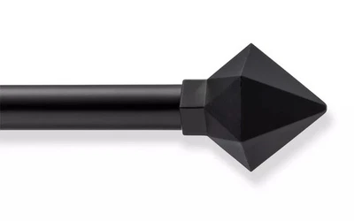 Paquete de 2 varillas de cortina de café Room Essentials acabado negro pirámide facetada 48" - 84" Foto 1 de 4