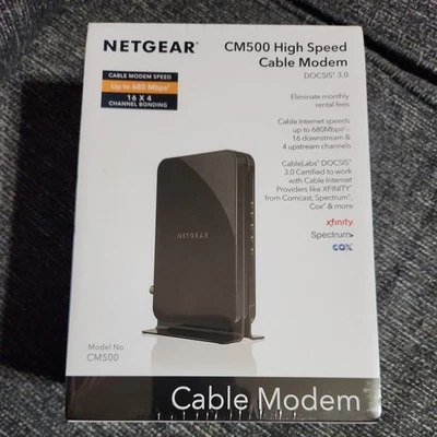 Netgear High Speed Cable Modem CM500 DOCSIS 3.0 Xfinity Cox Spectrum New sealed  - Image 1 of 4