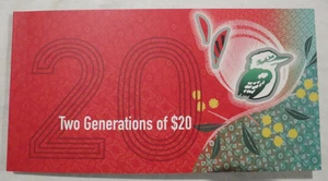 2 X $20 TWO GENERATIONS FOLDER 2013 & 2019 TWENTY DOLLAR AUSTRALIA NOTE BANKNOTE - Picture 1 of 4