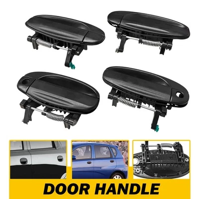 Manija de puerta exterior negra excelente 4 piezas para Chevy Chevrolet Aveo 2004-2011 Foto 1 de 4