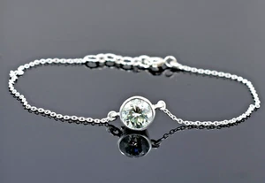 3.10 Ct.Off-White Diamond Round Cut Chain Charm Bracelet Bracelet 925 - Picture 1 of 6