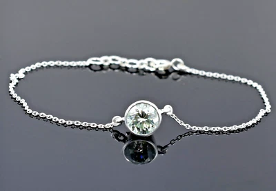 3.10 Ct.Off-White Diamond Round Cut Chain Charm Bracelet Bracelet 925 - Image 1 of 4