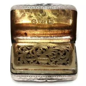 Thomas Shaw Birmingham, 1824, Sterling George IV Vinaigrette, 7/8" x 1 1/8" - Picture 1 of 10