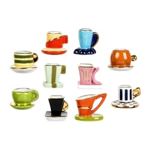 Coffee Cups _ Beans Complete Series _ Porcelain Miniature Collection Showcase - Picture 1 of 1