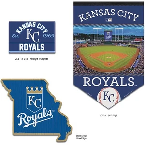 Kansas City Royals MLB Game Room Fan Cave Wall Decor & Magnet 3 Piece Set  - Picture 1 of 1