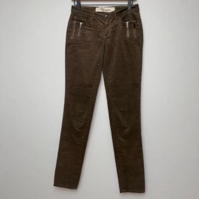 Pantalón ajustado metálico Blumarine para mujer marrón bronce bolsillos con cremallera hecho en Italia Foto 1 de 4