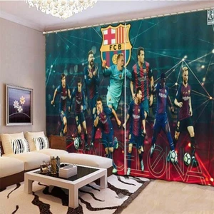 Great Football Whirlwind 3D Blockout Photo Print Curtain Fabric Curtains Window - Imagen 1 de 10
