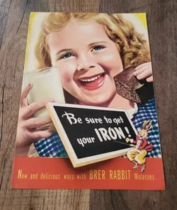 Folleto de tres pliegues de receta publicitaria de melaza Brer Rabbitt de colección - Imagen 1 de 6