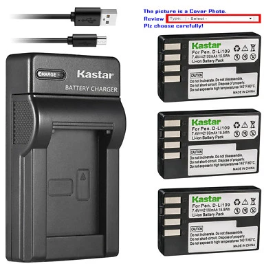 Kastar Battery Slim Charger for Pentax D-Li109 D-BC109 & Pentax K-R K-r Camera - Image 1 of 4