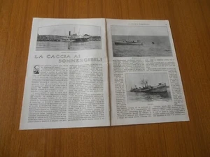 1917 CACCIA AI SOMMERGIBILI DRIFTERS MOTOSCAFO RICUPERO TORPEDINI MARINA ITALIAN - Imagen 1 de 2