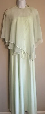 Vintage Mint Green Dress One Shoulder - Image 1 of 3
