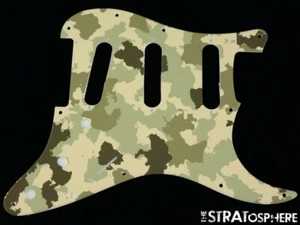 *NEW Stratocaster PICKGUARD for Fender Strat Standard 11 Hole Green Camo Print - Picture 1 of 2