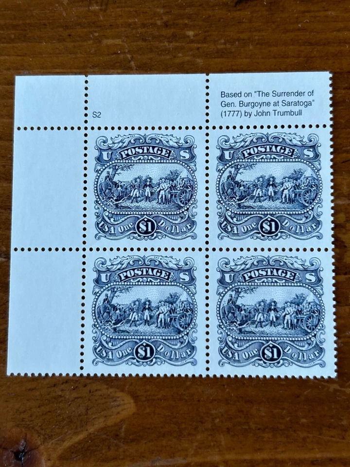 US Stamps SC# 2590 Surrender at Saratoga $1 PB MNH 1994 - Image 1 of 1