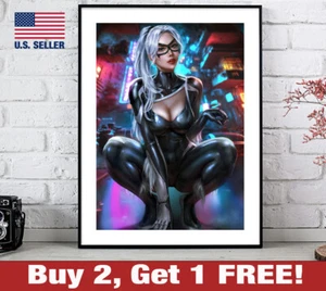 Marvel Black Cat Poster 18" x 24" Print Spider-Man Wall Art 1 - Picture 1 of 3