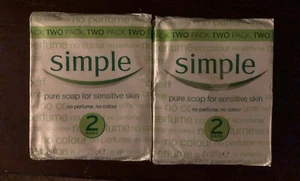 SIMPLE PURE CLEANSING SOAP FOR SENSITIVE SKIN - 2 Twin Packs ( 4 Bars) - Picture 1 of 1