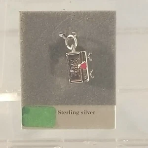 Sterling Silver 3/8" HOPE CHEST Moving Lid (pearls Inside) Pendant Charm NOS - Picture 1 of 3