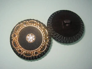 2x elegante Posamentenknöpfe mit Ornament und Strass - 35mm - Bild 1 von 1