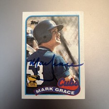 MARK GRACE 1989 TOPPS ALL STAR ROOKIE RC AUTOGRAPHED SIGNED AUTO BASEBALL CARD