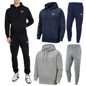 NIKE Club Mens Fleece Tracksuit Sweat Pullover Hoodie Running Jogger Bottom New - Picture 1 of 39