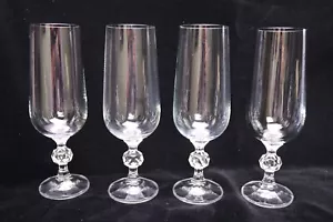 CLAUDIA Import Assoicates Kristall geriffelte Sektgläser 6,75" 4er Set - Bild 1 von 1