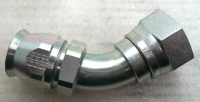 Eaton Reuseable 45-deg Swivel 45-deg Elbow 37-SAE Fitting Assy, pn 190773-16S - Image 1 of 4