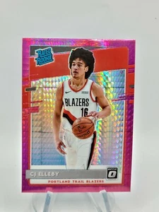 CJ Elleby 2020 - 2021 Optic Rated Rookie RC Hyper Pink Prizm #195 Trail Blazers - Picture 1 of 4