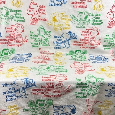 Vintage Peanuts Snoopy Blanket PEANUTS ALL SPORTS By Chatham - Image 1 of 4